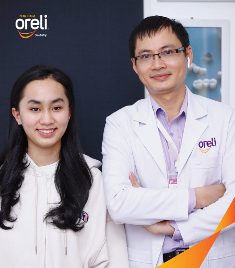 Ca niềng chỉnh cắn sâu nặng kèm cắn chéo vùng răng sau kết quả thực tế tại nha khoa Oreli