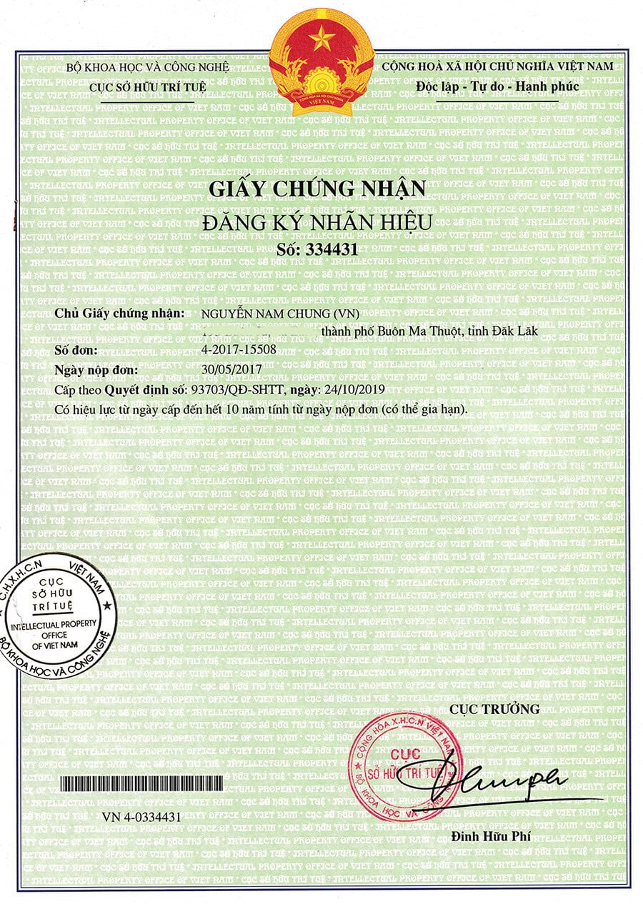 Văn bằng bảo hộ nhãn hiệu Nha khoa Oreli do Cục Sở hữu trí tuệ Việt Nam cấp